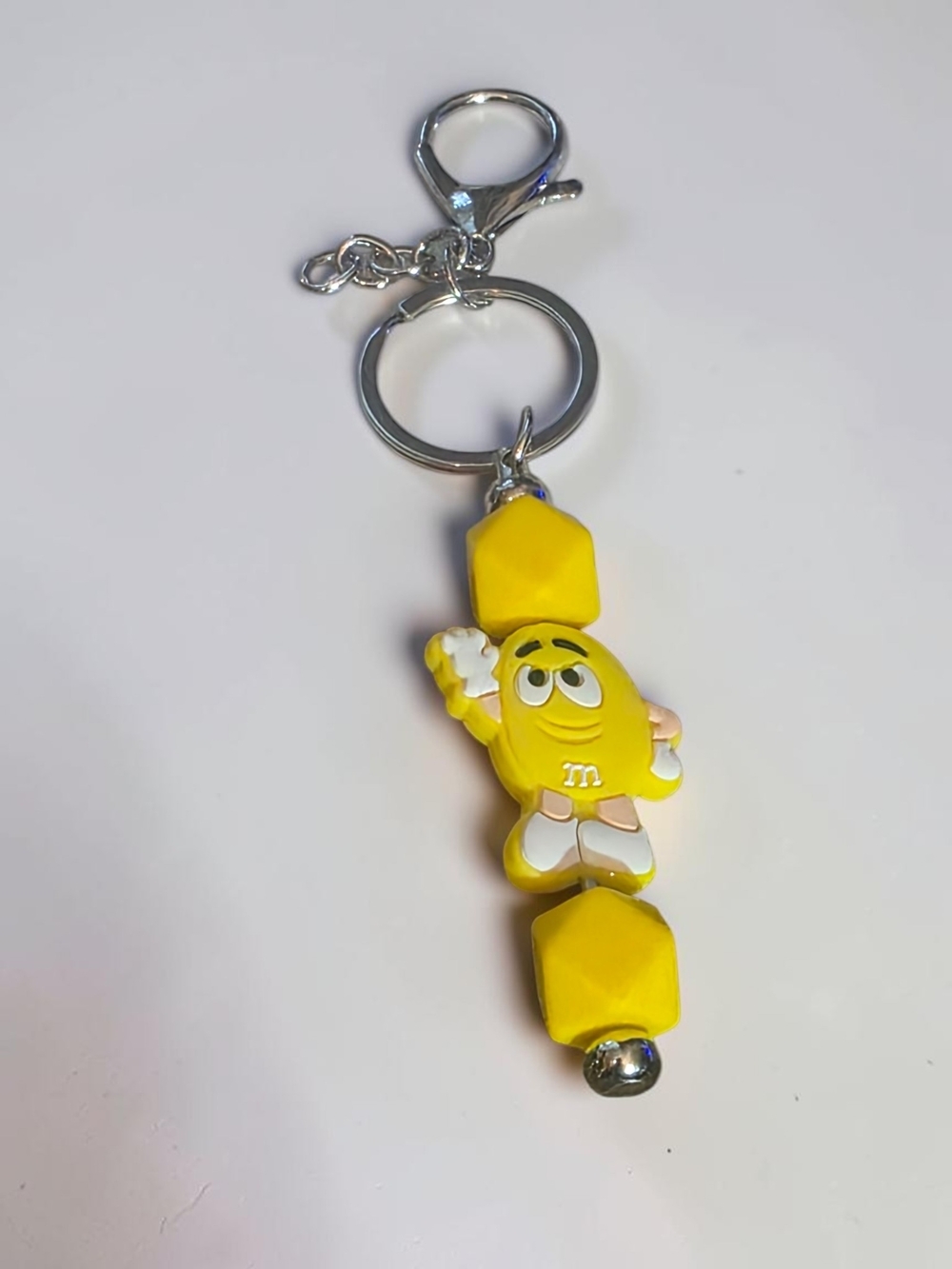 M&M'S Yellow Character Beaded Keychain